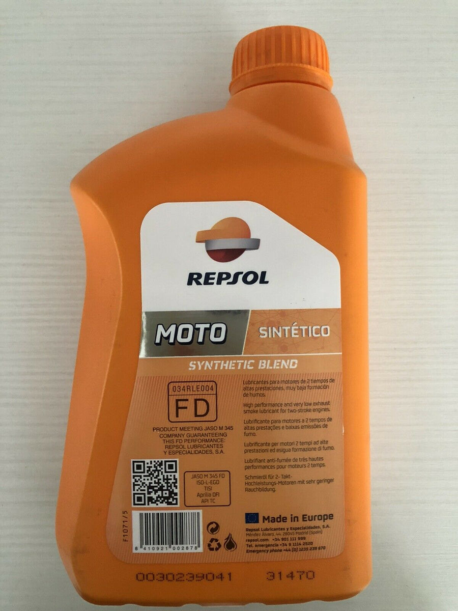 1 litro Olio Miscela 2 tempi New nuovo REPSOL 2T 100% Sintetico –  bicimotozonta