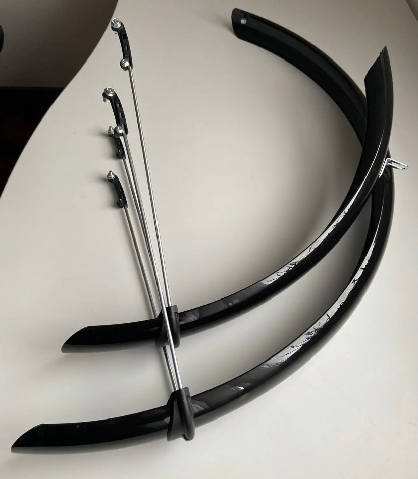 Parafanghi MTB Anteriore E Posteriore Per Mountain Bike 26" - Nero, Con Aste E Viti - Foto 10